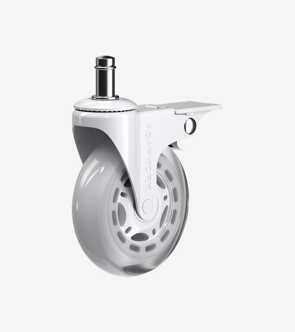 Комплект 5шт прорезиненных роликов ADAPWORK CASTORS 75 FIX Прозрачный белый (1061485757) недорого