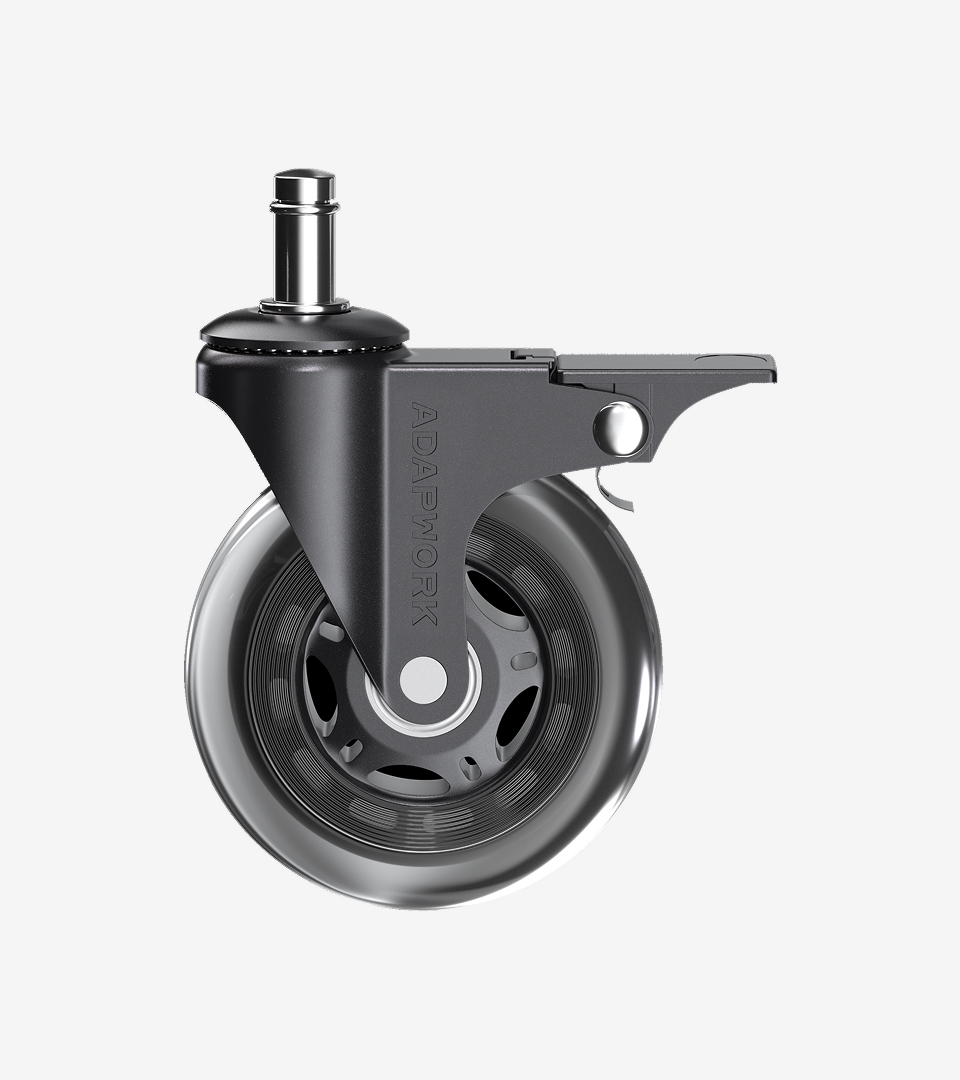 Комплект 5шт прорезиненных роликов ADAPWORK CASTORS 75 FIX Прозрачный черный (106936116) дешево