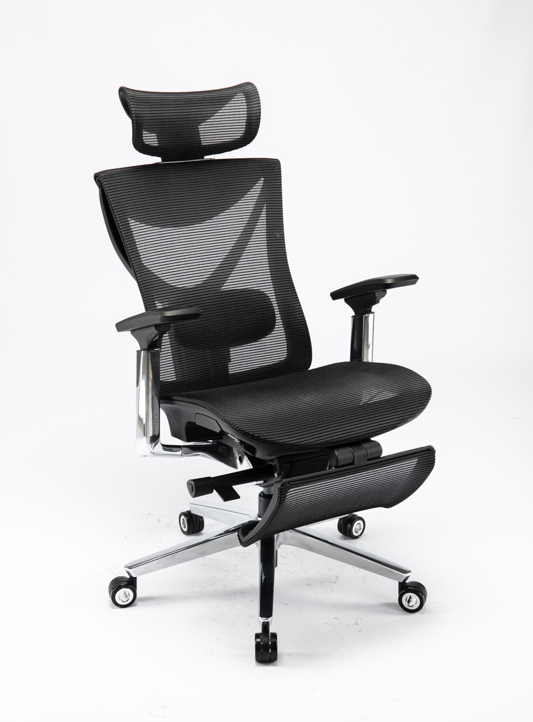 Кресло ADAPWORK S1 Mesh Pro Max Senior ErgoChair Platinum Deep Black (1061205566) фото