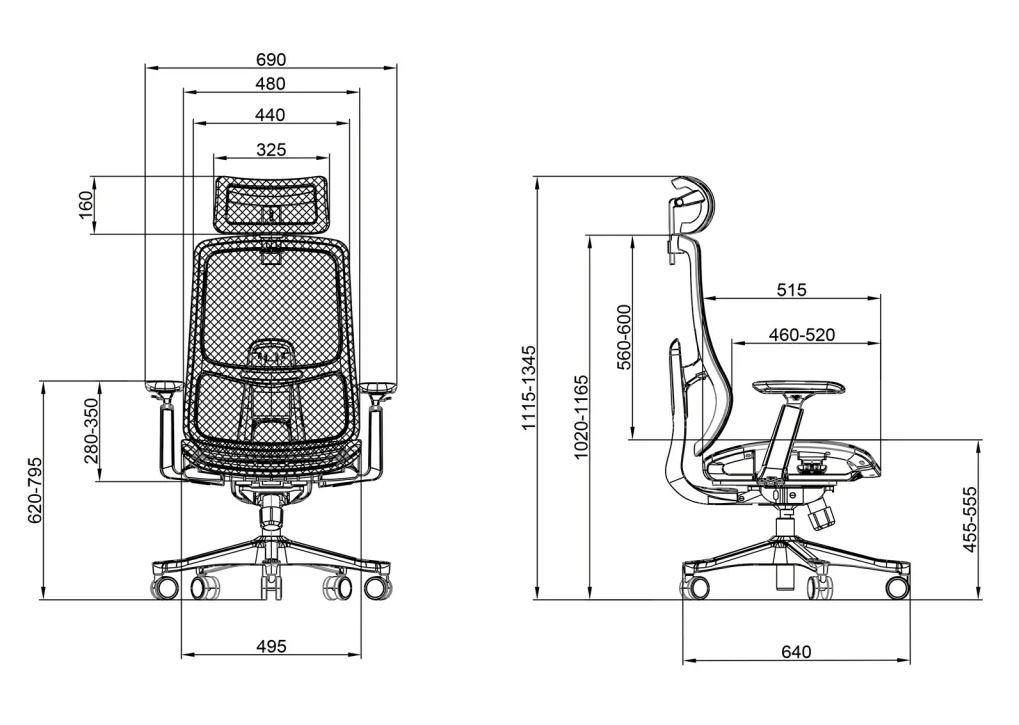 Кресло ADAPWORK S4 Mesh Senior ErgoChair Deep Black (106936147) в интернет-магазине