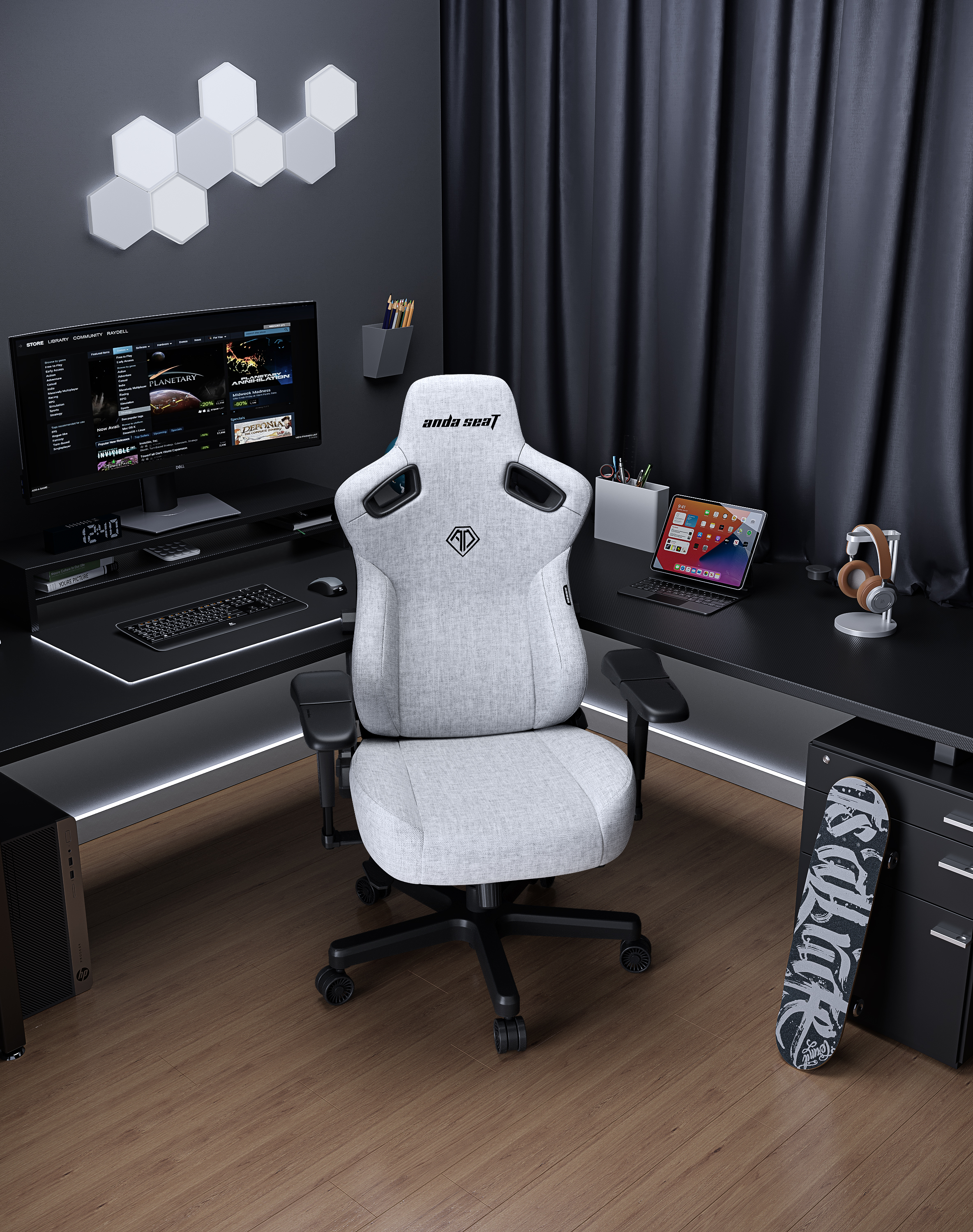 Крісло геймерське Anda Seat Kaiser 3 Pro XL Fabric Grey (871380174) в Киеве