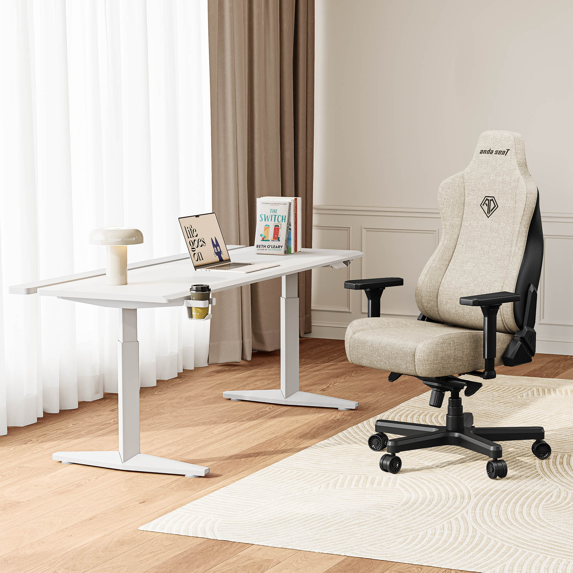 Крісло геймерське Anda Seat Kaiser 3E XL Linen Beige (871488090) цена