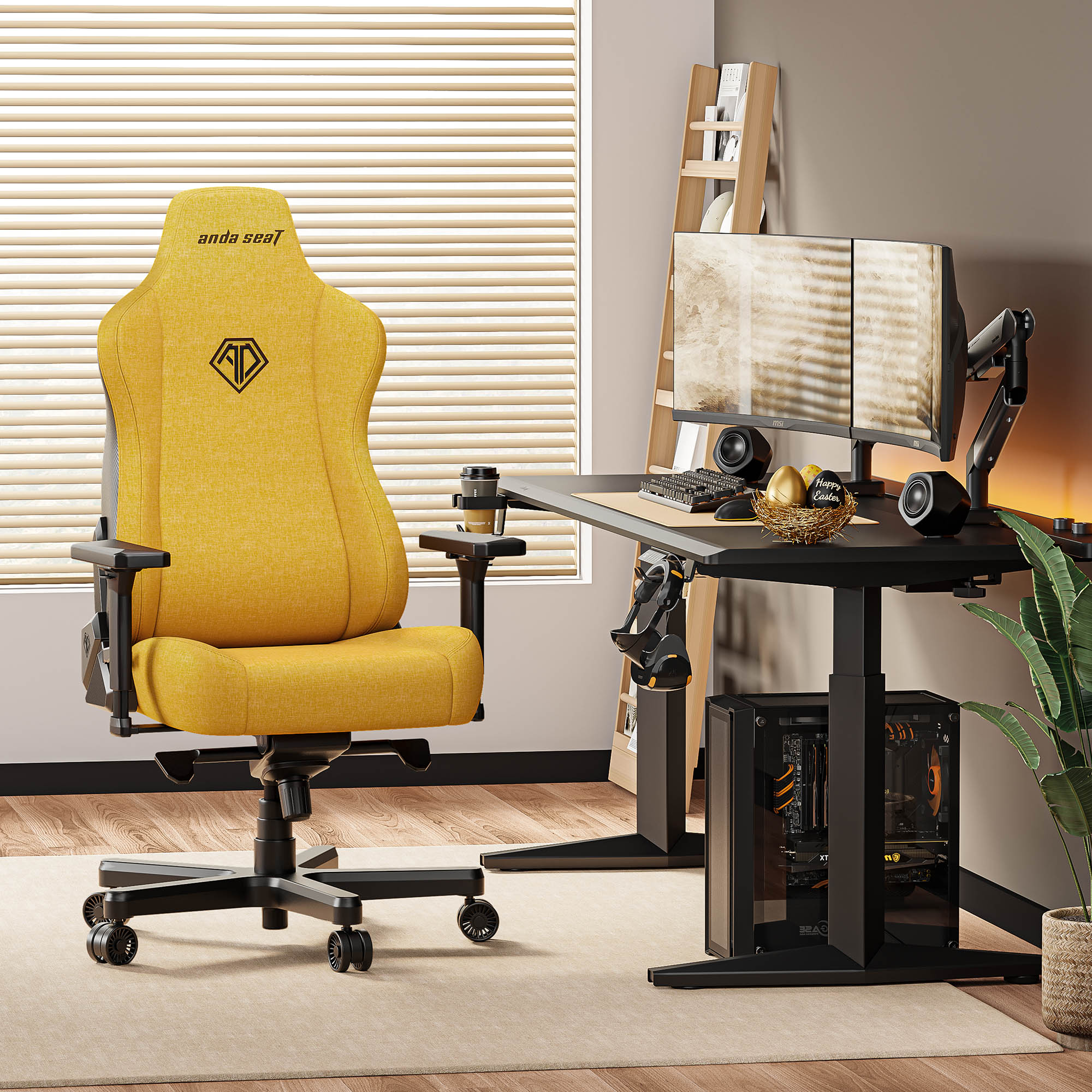 Крісло геймерське Anda Seat Kaiser 3E XL Linen Bright yellow (871488088) цена