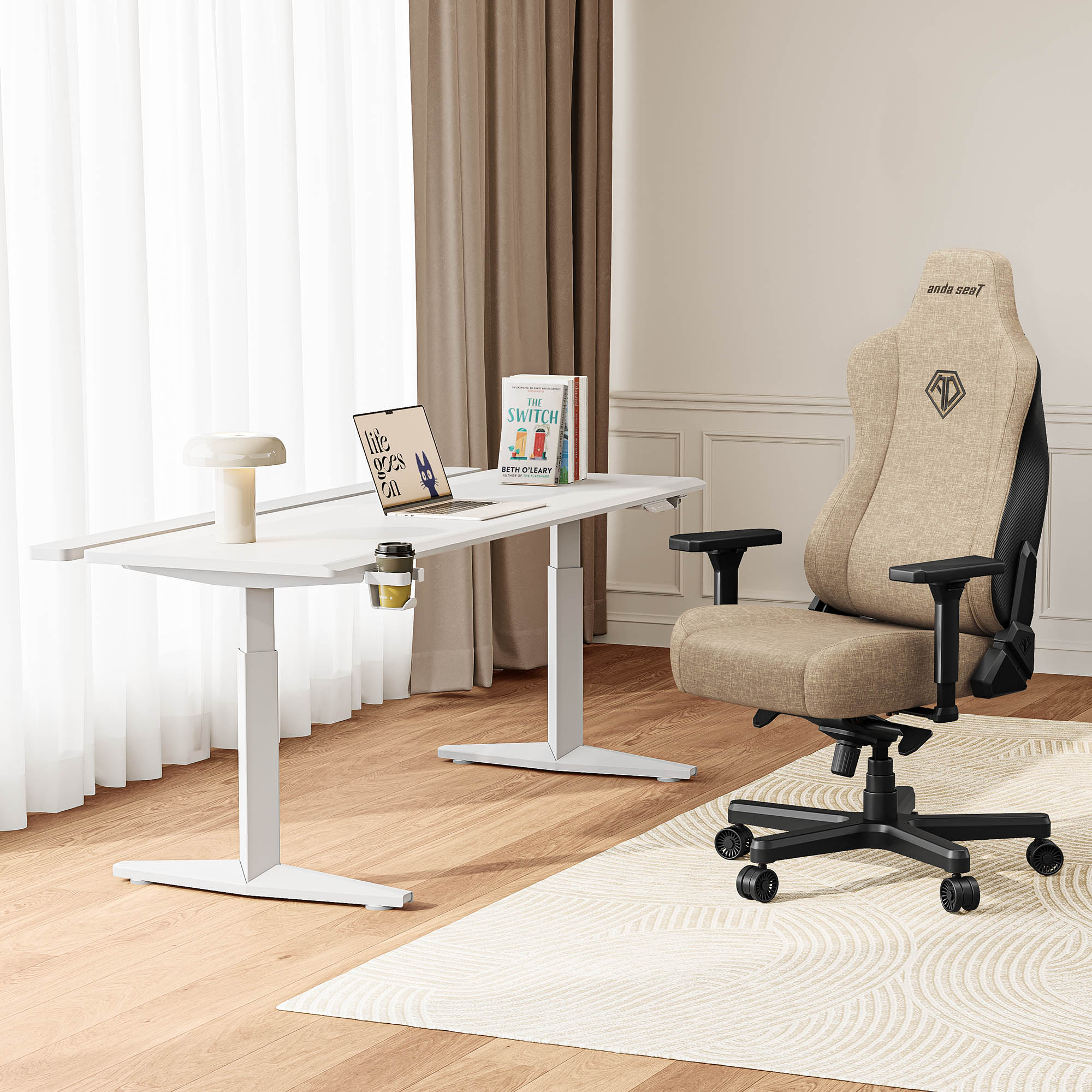 Крісло геймерське Anda Seat Kaiser 3E XL Linen Dark beige (871488091) цена