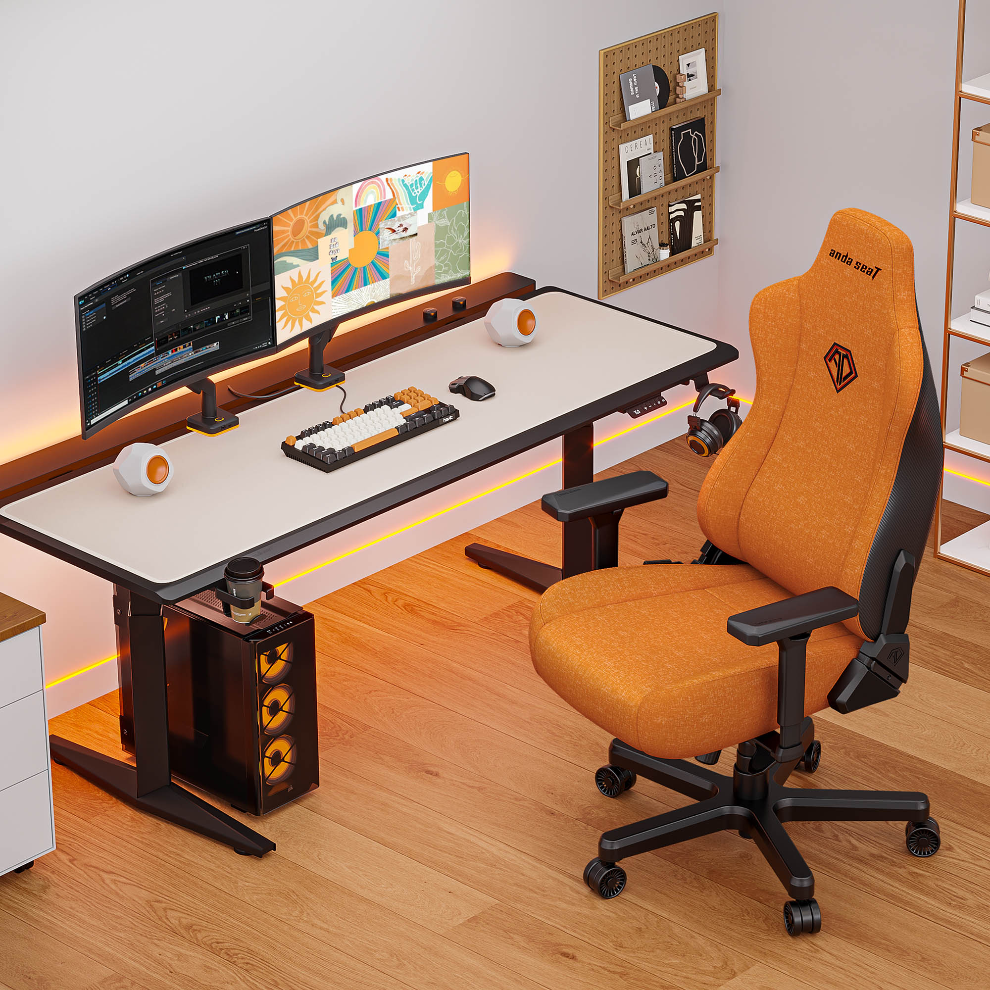 Кресло геймерское Anda Seat Kaiser 3E XL Linen Orange (871488092) цена