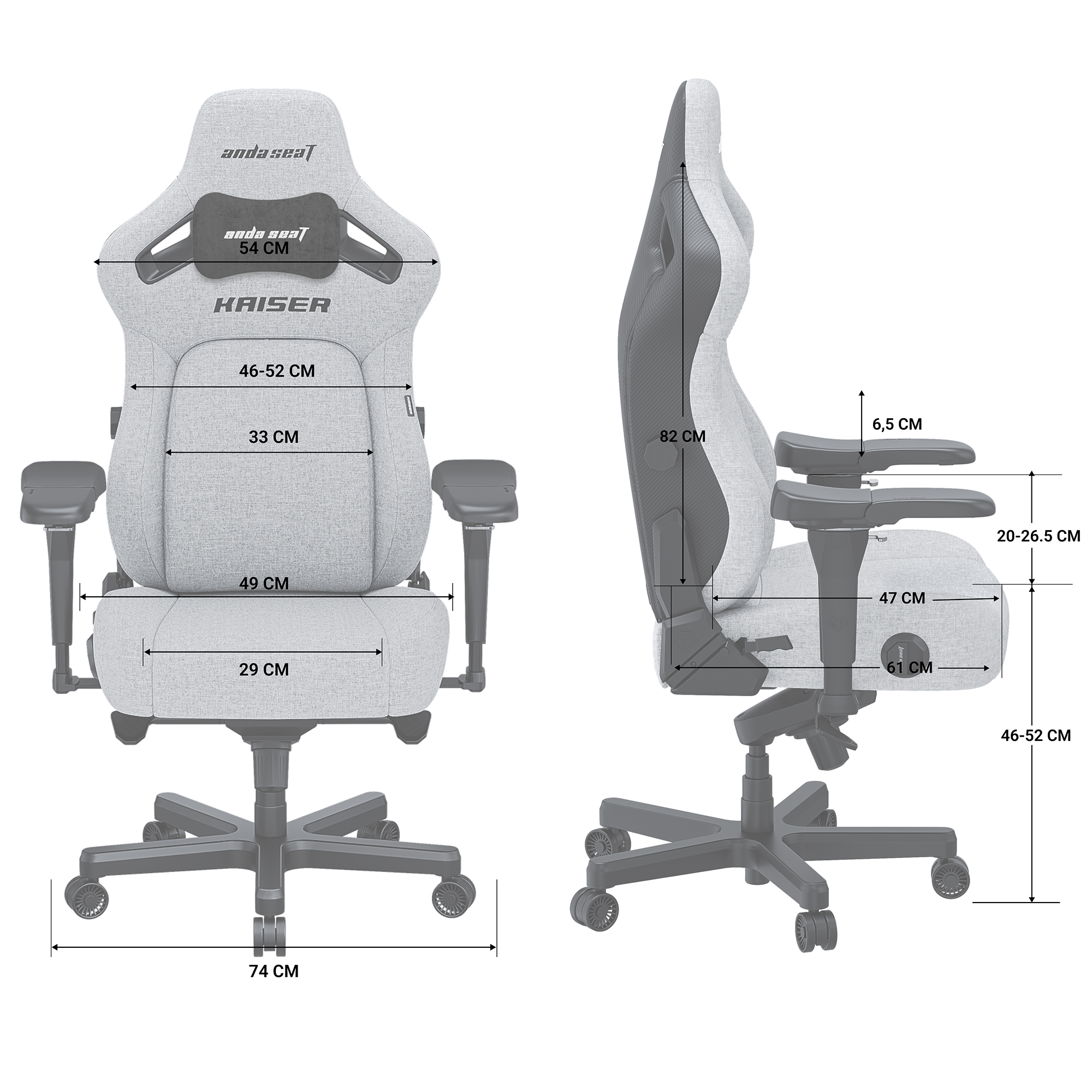 Кресло геймерское Anda Seat Kaiser 4 Size L Premium PVC Pink (871470374) фото