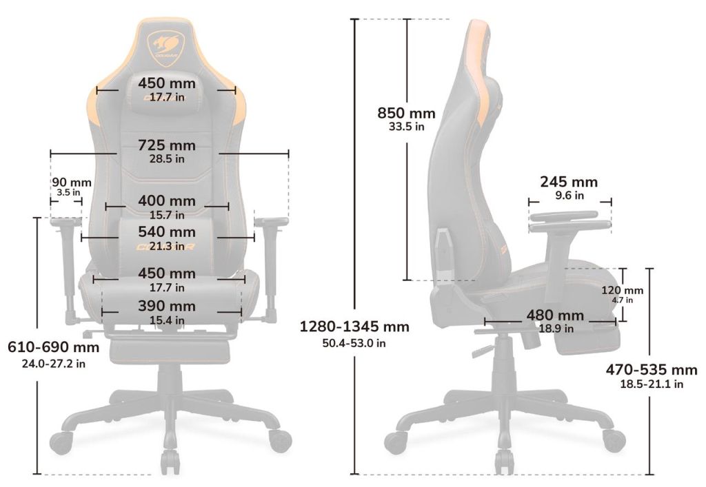 Кресло геймерское ARMOR EVO S Черный, Оранжевый (1801488509) цена