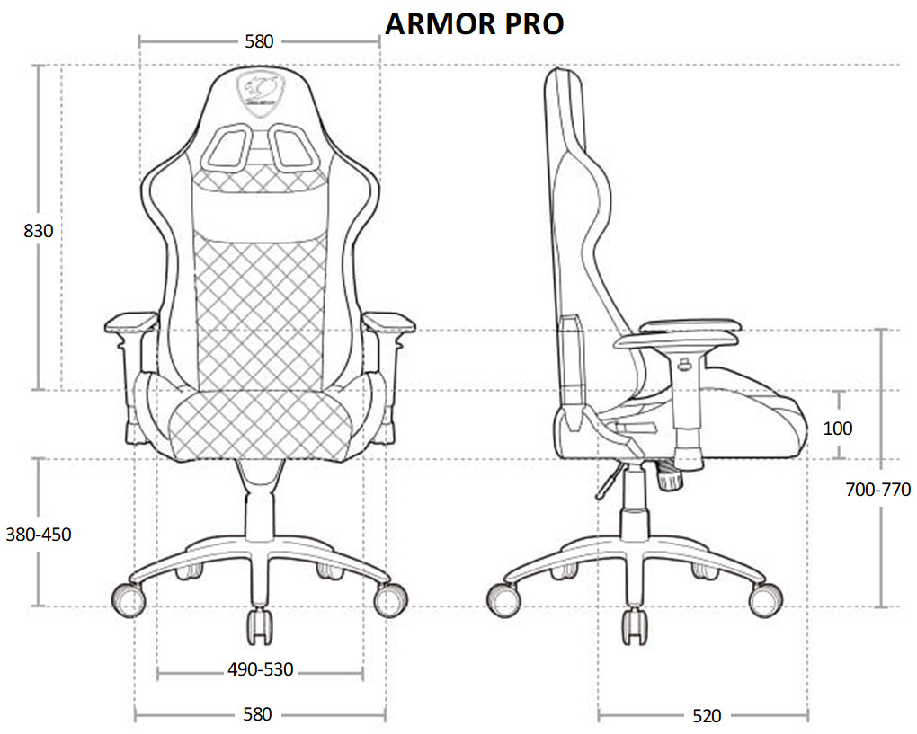Крісло геймерське Armor PRO Чорний, Чорний (1801488513) цена