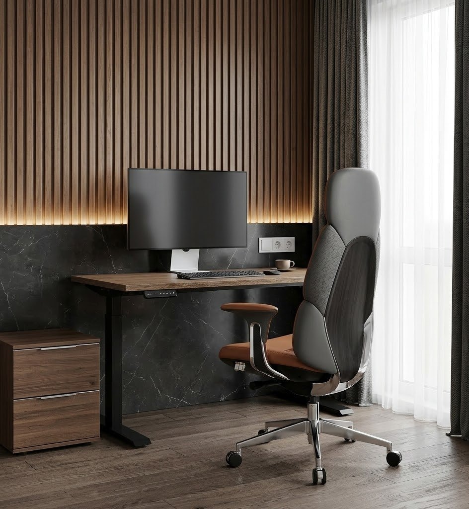 Крісло ICONTRON AURUM CHAIR Caramel graphite в офісі