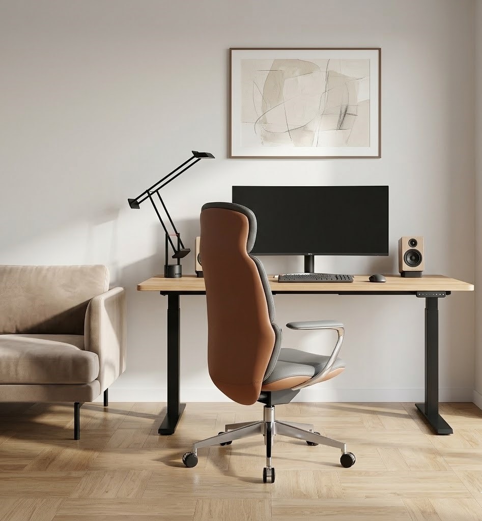 Кресло ICONTRON FLOW CHAIR Smoke cognac в офисе