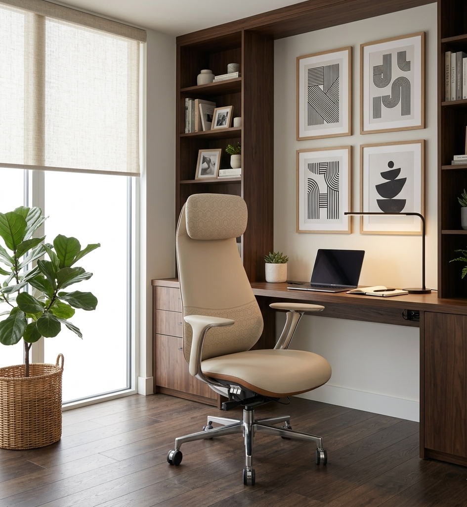 Кресло ICONTRON IDOL CHAIR Ivory cognac в офисе