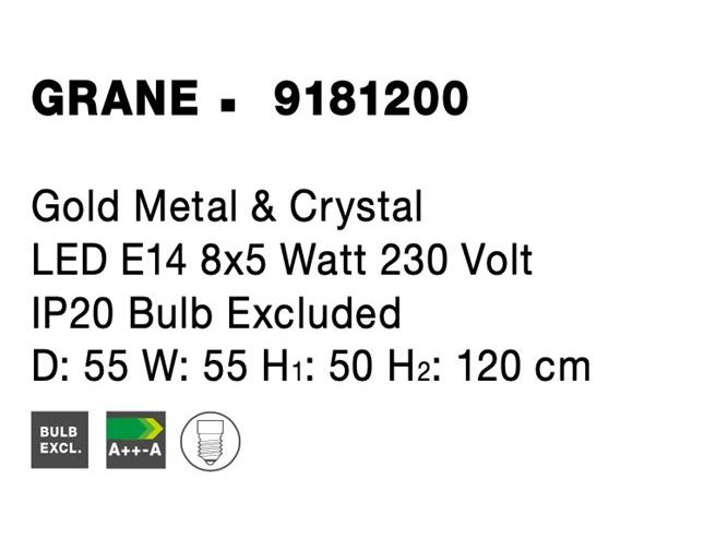 Люстра Grane D55 Золотистый (1591205132) в Киеве