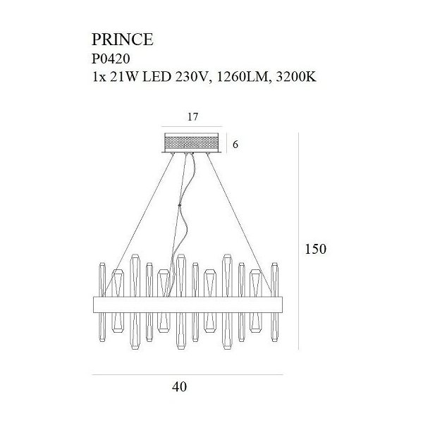 Люстра PRINCE 40 Gold (118873998) недорого