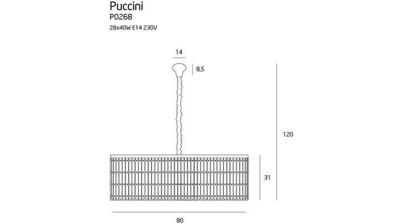 Люстра Puccini 80 Chrome (118875905) дешево