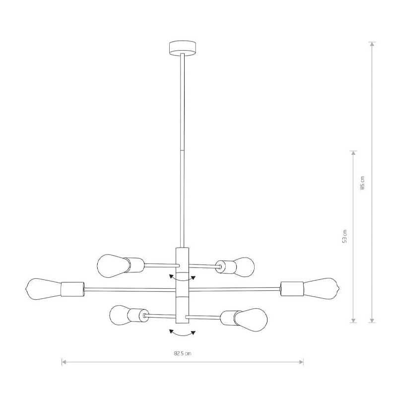 Люстра ROTOR VI Чорний (109729200) недорого