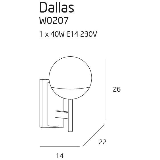 Настенный светильник DALLAS Gold (118865901) недорого