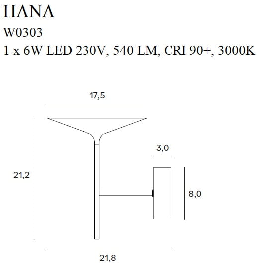 Настінний світильник HANA Black (118865989) дешево