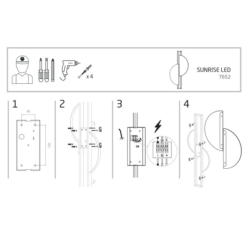 Настенный светильник Sunrise LED Коричневый (109727640) дешево