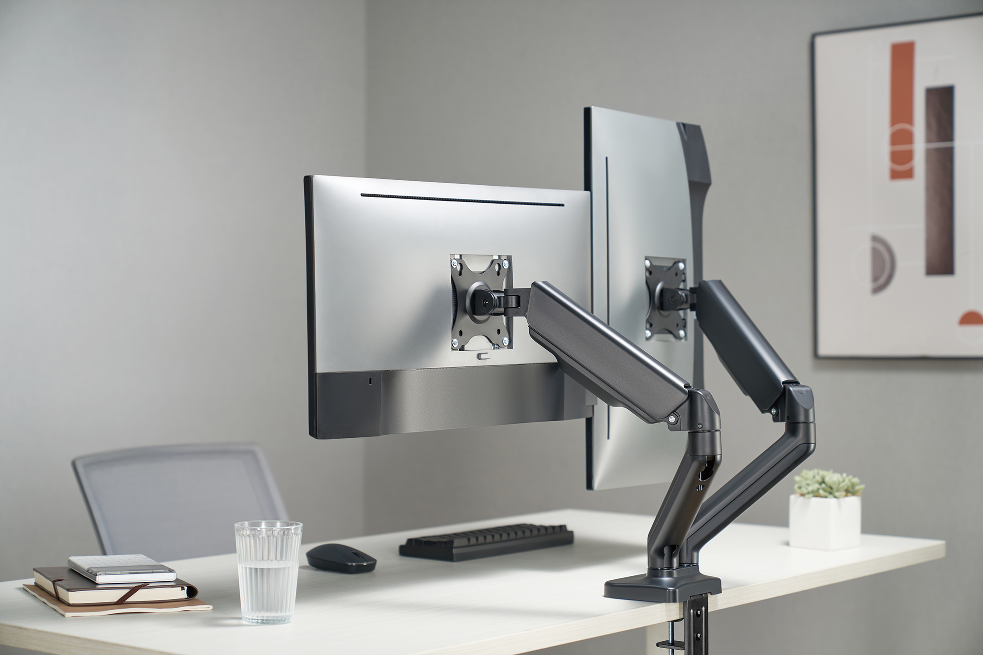 Настільне кріплення для двох моніторів OfficePro MA412B 17-32'' Black (1311205419) дешево
