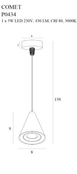 Подвесной светильник COMET BELL Black (118865861) с доставкой