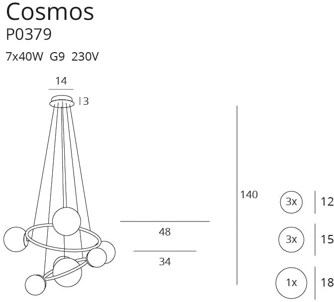Подвесной светильник Cosmos Gold (118865895) недорого