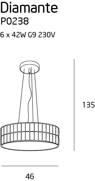 Подвесной светильник Diamante 46 Chrome (118865921) недорого