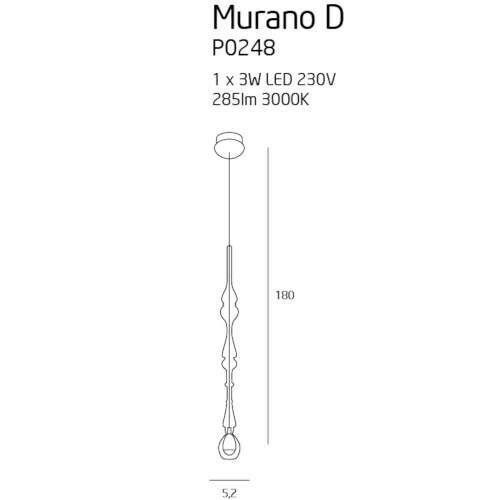 Подвесной светильник Murano D Chrome (118866445) недорого