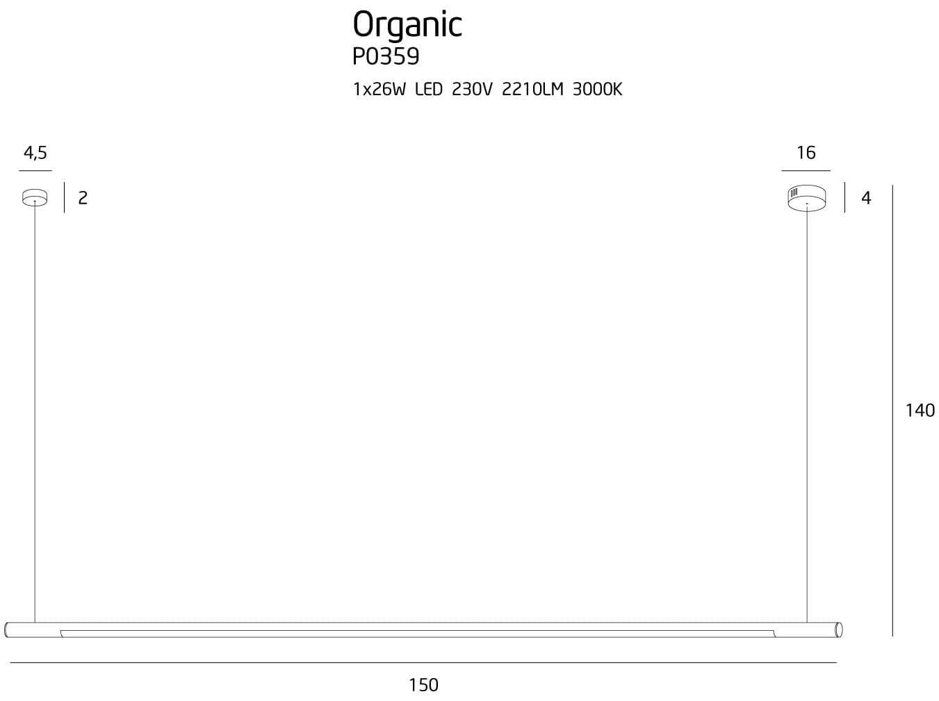 Подвесной светильник ORGANIC P 150 Gold (118866795) дешево