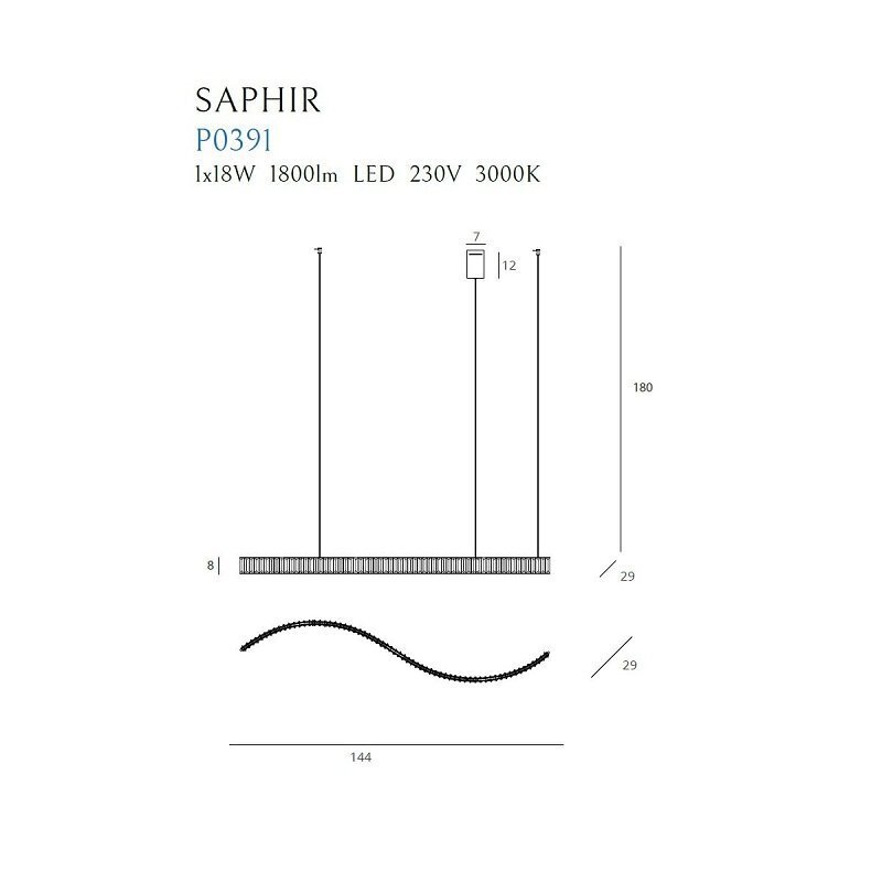 Підвісний світильник Saphir 18W Chrome (118885328) недорого