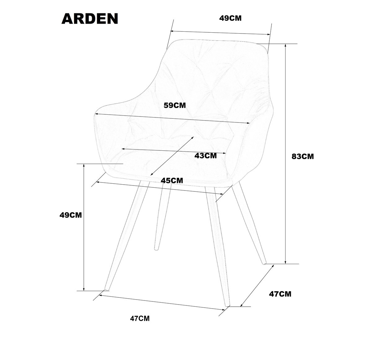 Поворотный стул ARDEN Серый (1821489753) в Киеве