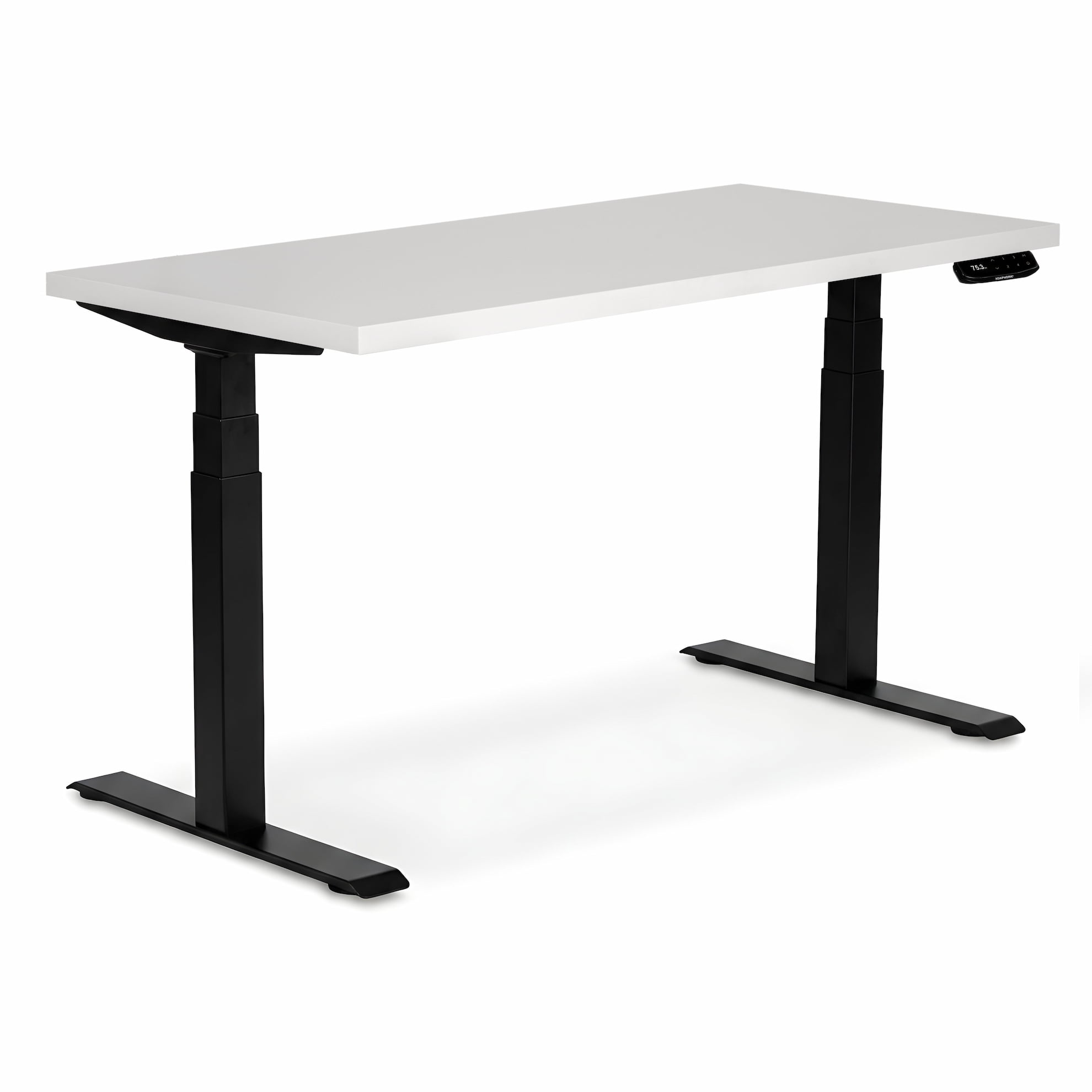 Регульований стіл ADAPWORK  Smart 2 Motor Pro AdapDesk 136х66 36мм Crystal White, Space Black (1061489124) фото