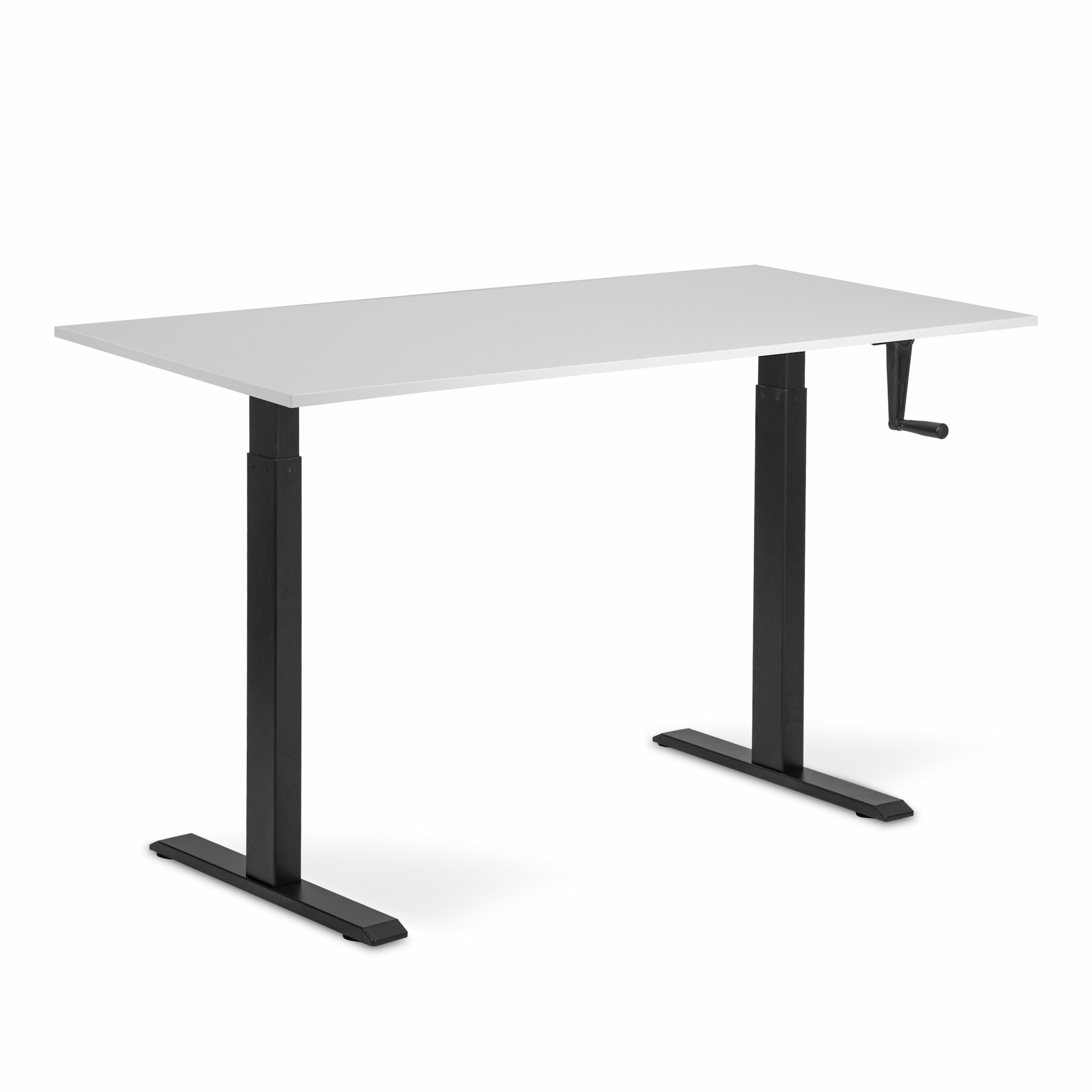 Регулируемый стол ADAPWORK Smart Manual AdapDesk 138х68 18мм Crystal White, Space Black (1061489139) фото