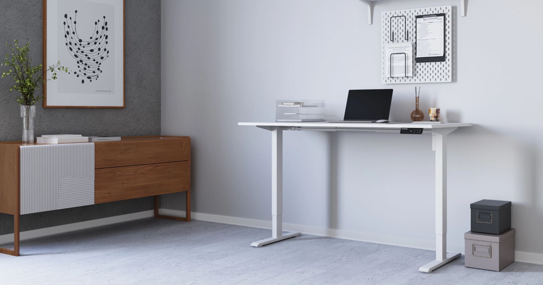 Регульований стіл ADAPWORK SmartDesk 2 18мм 136х66 Білий, Білий (106936684) с доставкой
