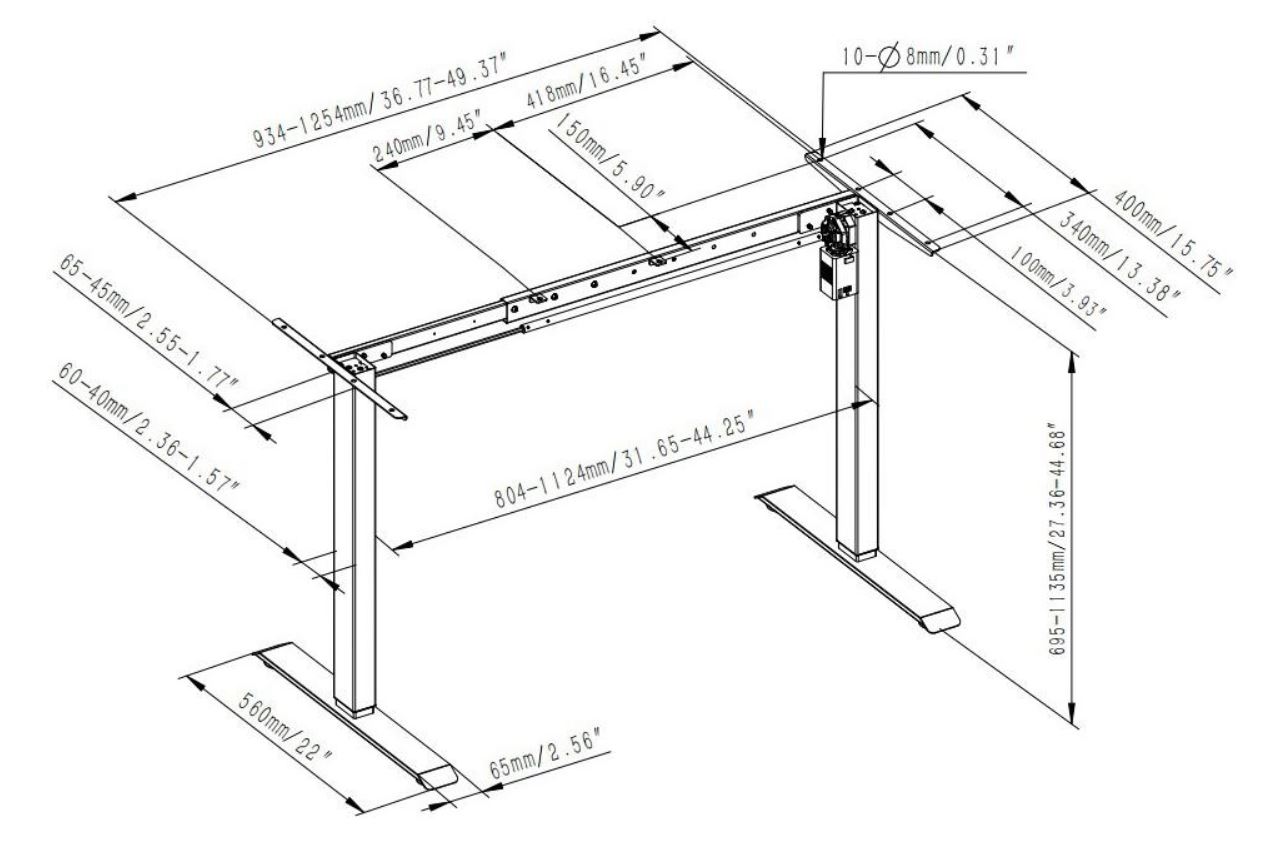 Регульований стіл ADAPWORK SmartDesk One Base 18мм 136х66 Чорний бетон, Білий (1061470010) недорого