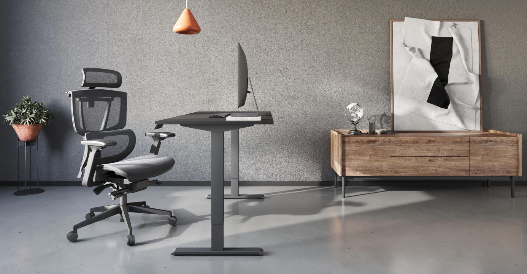Регулируемый стол ADAPWORK SmartDesk One Base 18мм 136х66 Черный, Черный (1061470013) в Украине