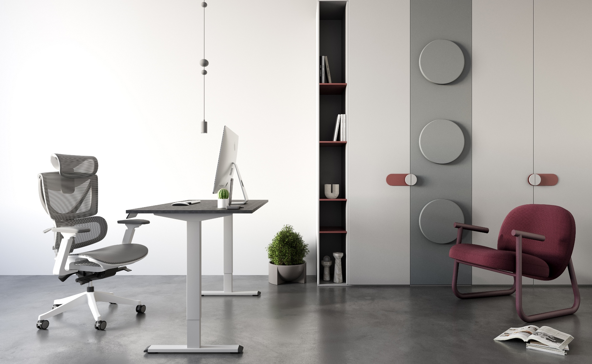 Регульований стіл ADAPWORK SmartDesk One Base 18мм 136х66 Сірий бетон, Білий (1061470009) в интернет-магазине