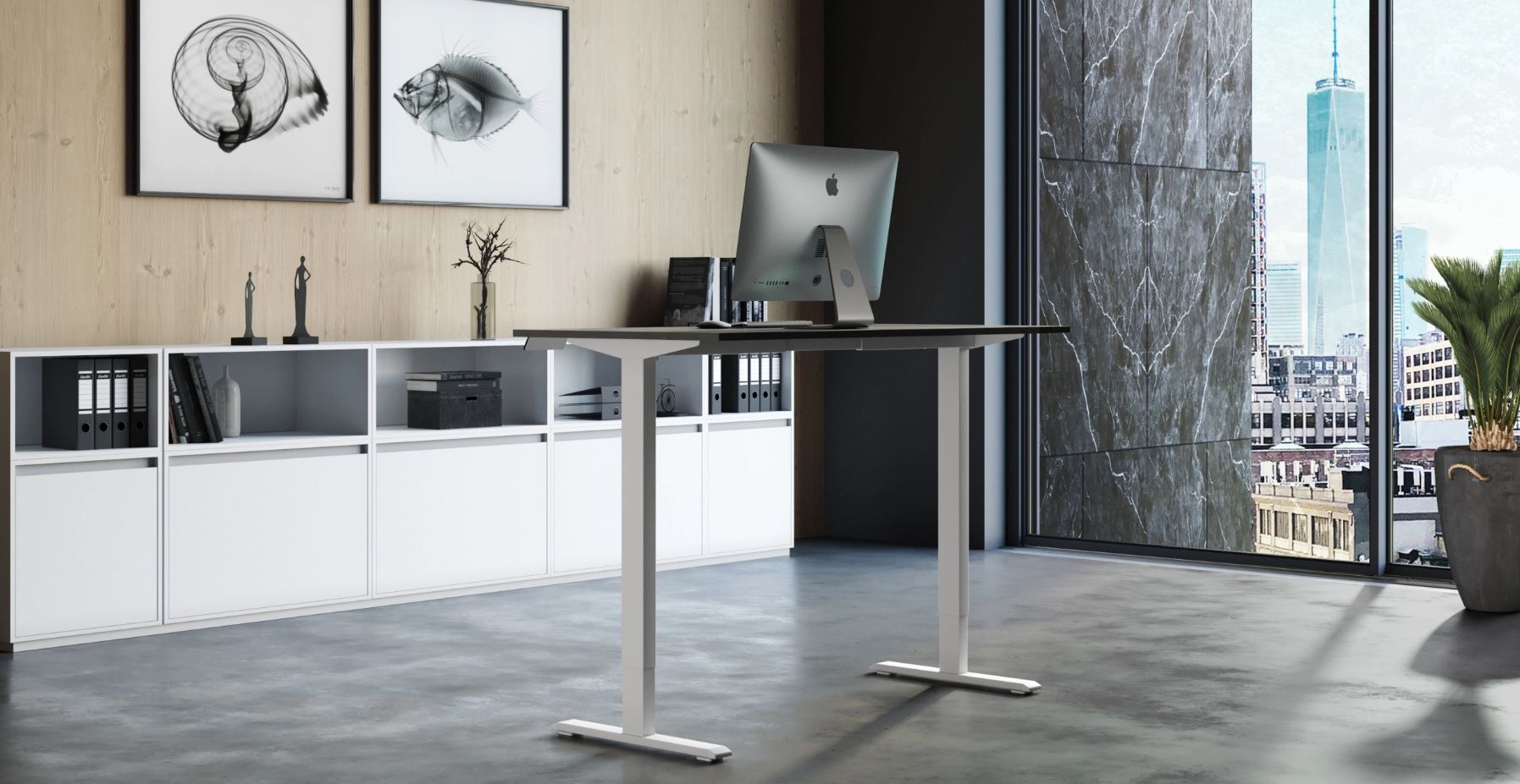 Регулируемый стол ADAPWORK Smart 1 Motor AdapDesk 138х68 18мм Carbon Black, Snow White (1061488886) купить