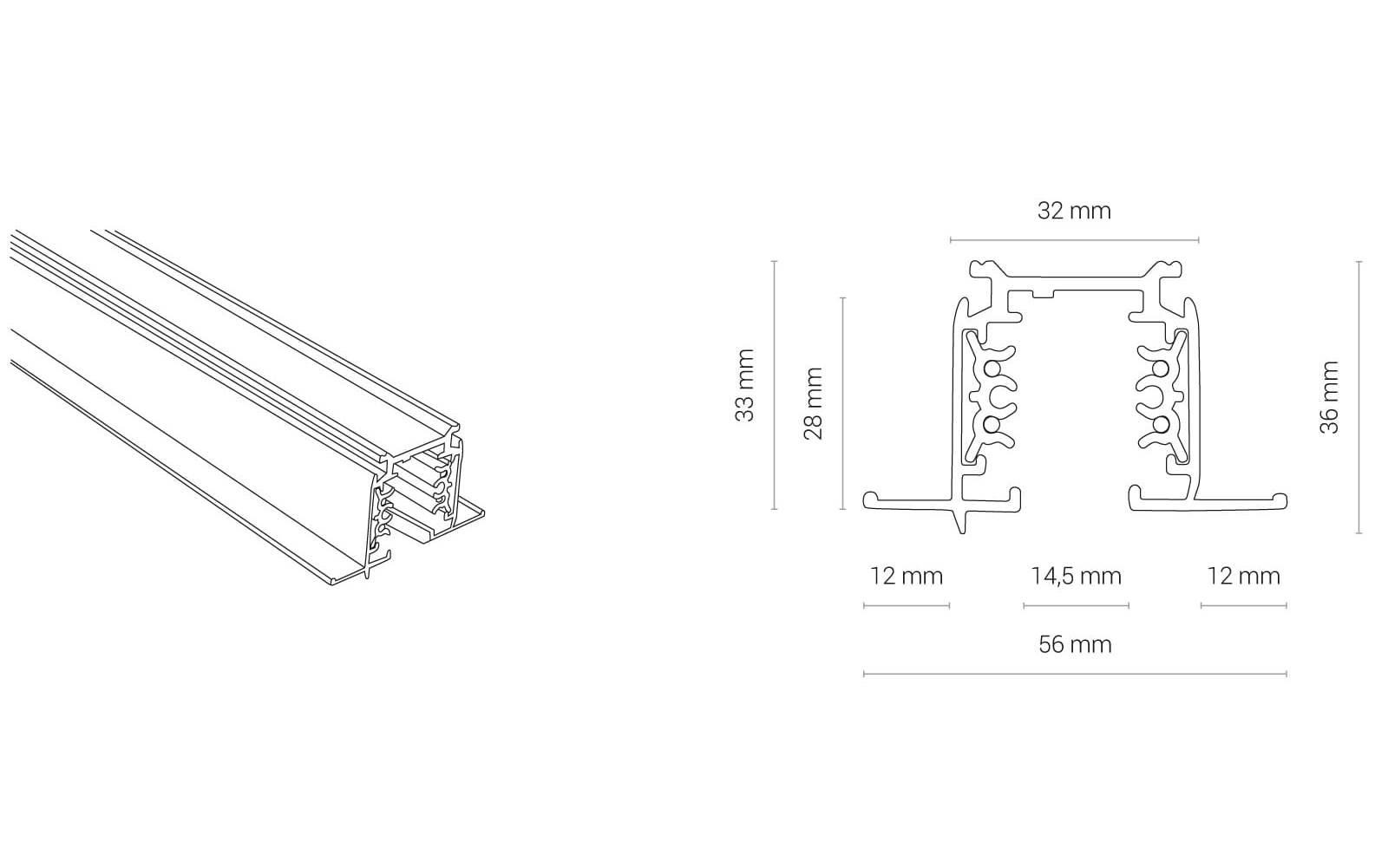 Шинопровід Ctls Recessed Track 1m IP20 Чорний (109985032) недорого