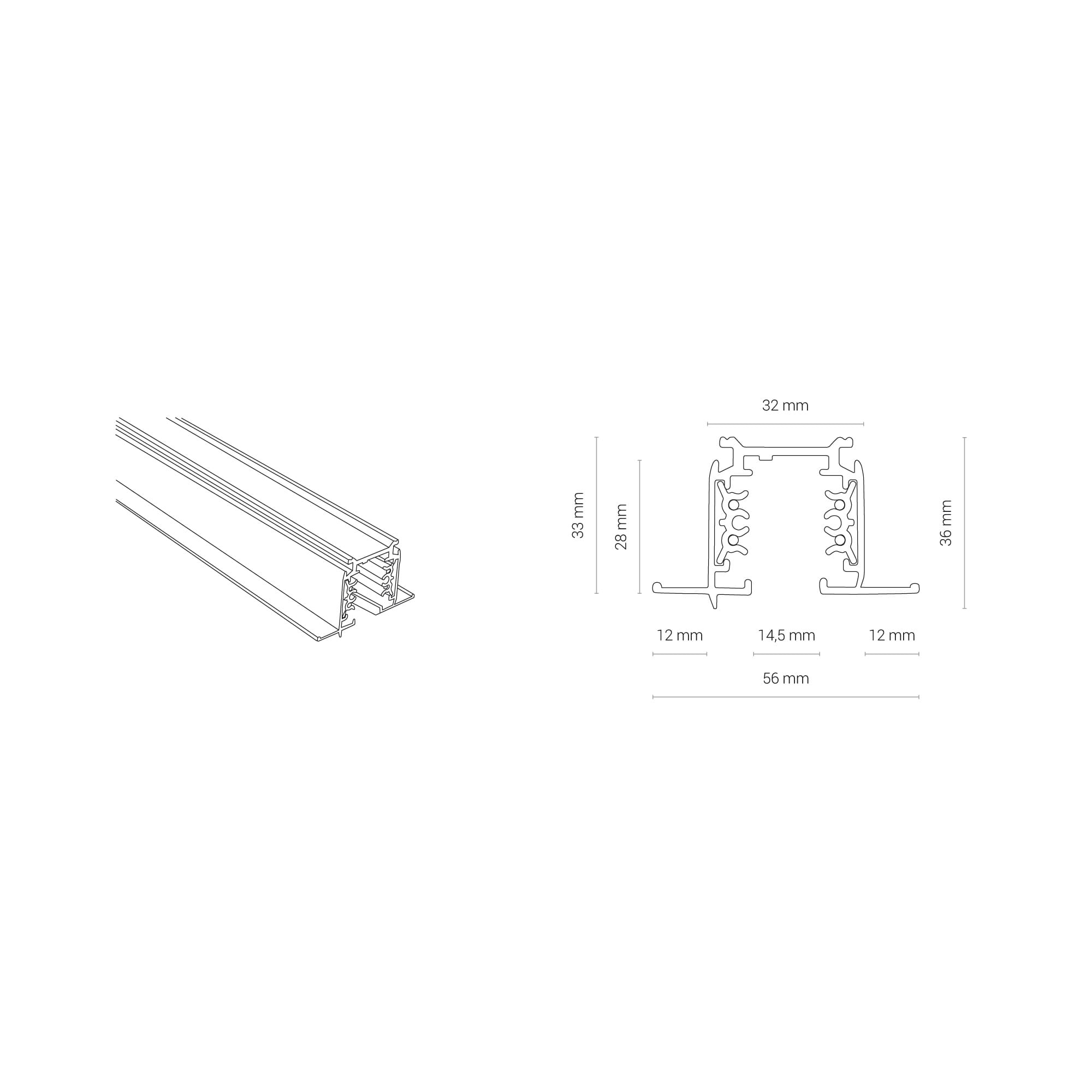 Шинопровід Ctls Recessed Track 2m IP20 Чорний (109985028) недорого