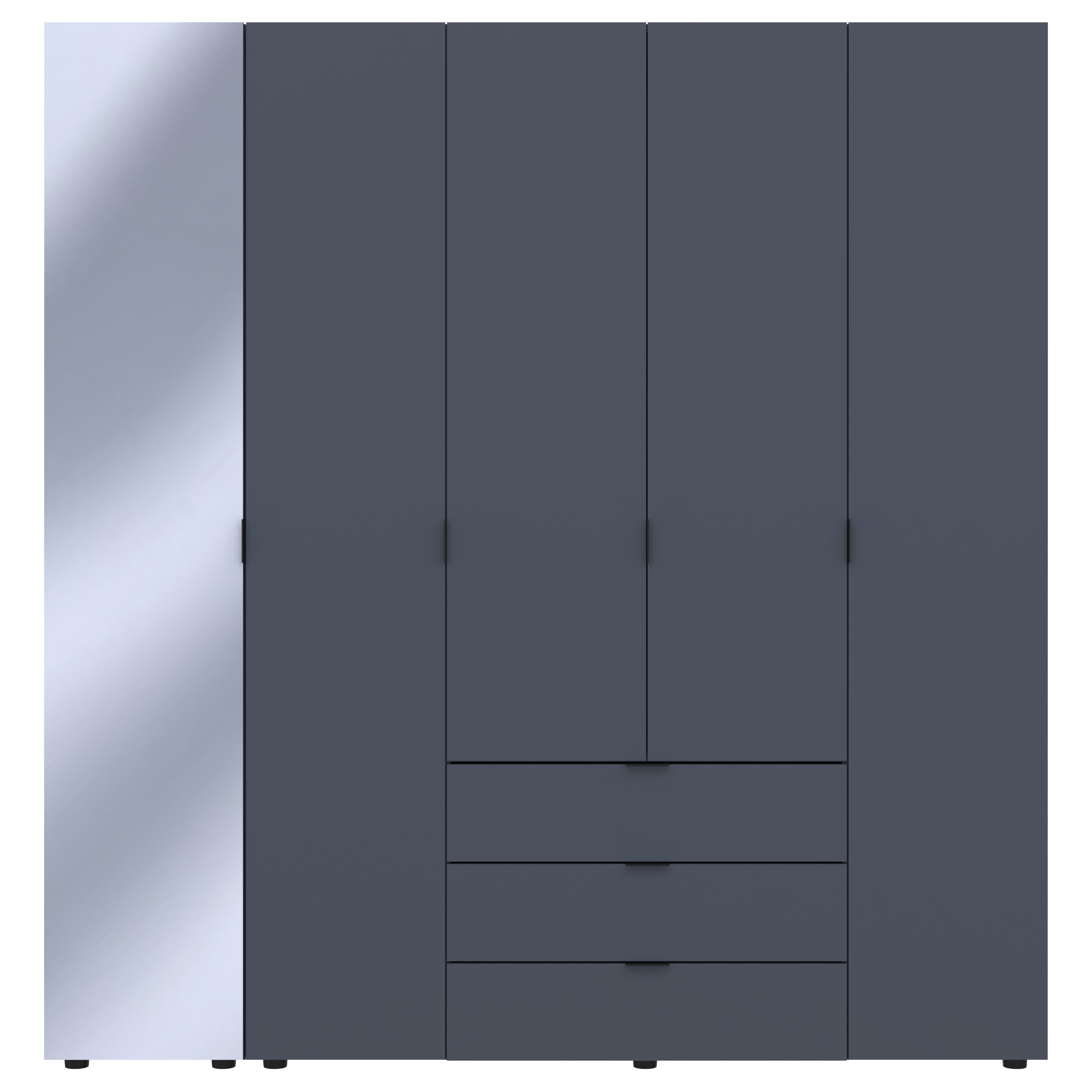 Шкаф Гелар 4 ДСП / 1 зеркало 194х49.5х203.4 Графит (1271271478) дешево