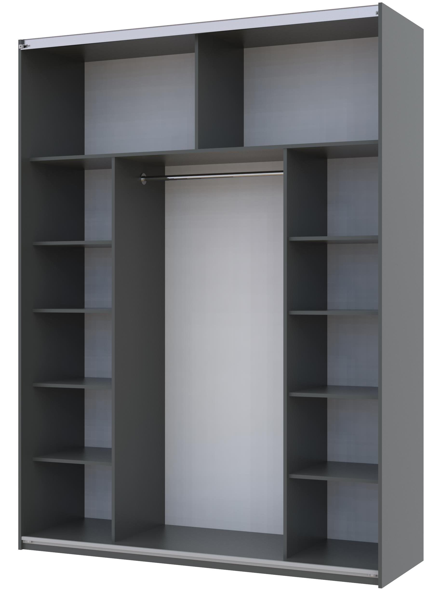 Шкаф купе G-Caiser 1 ДСП / 1 стекло / 3 части 180х60х240 Графит, Дуб тахо (127847153) недорого