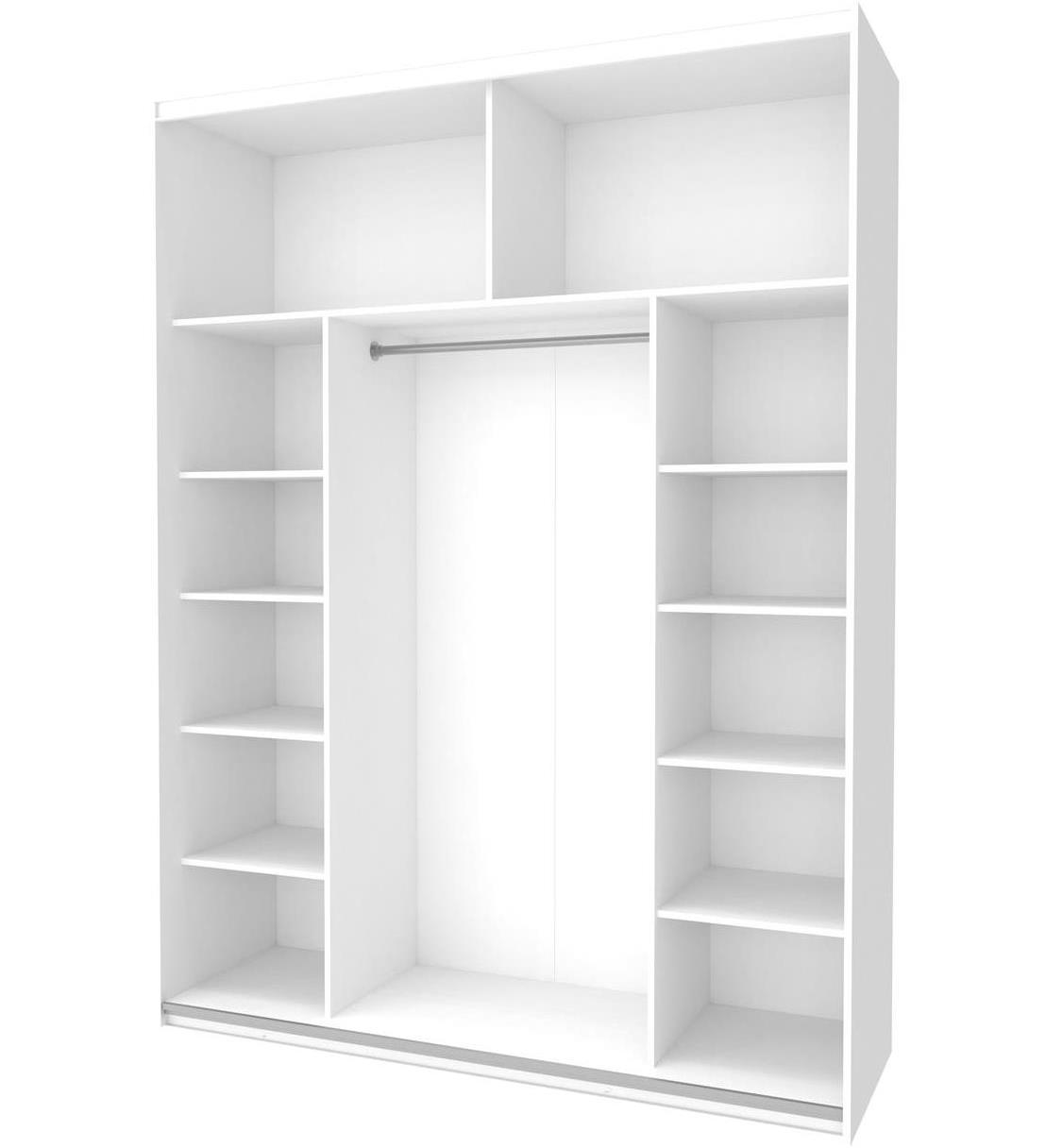 Шкаф купе G-Caiser 2 ДСП / 3 части 180х60х240 Белый, Белый (127830144) с доставкой