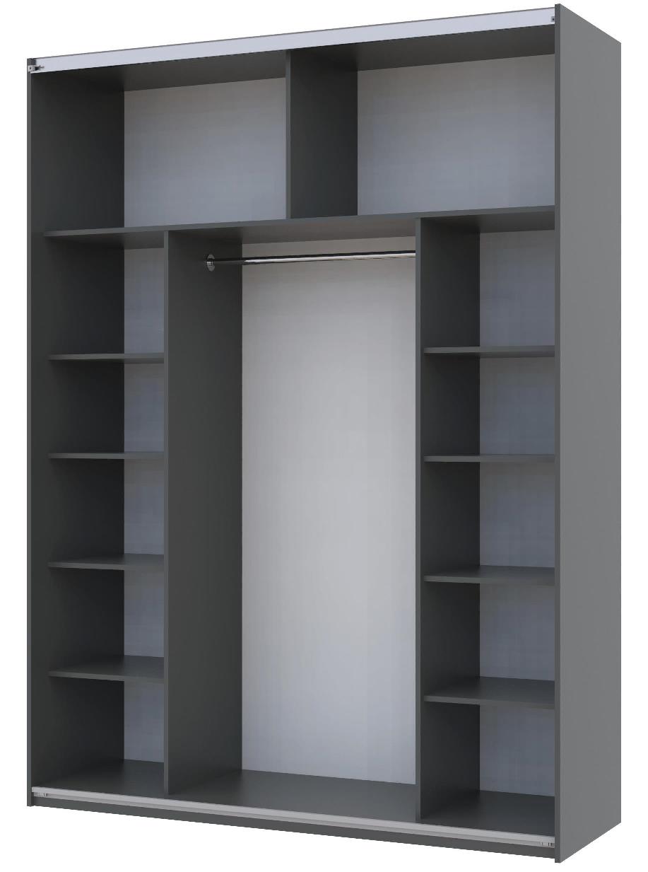Шкаф купе G-Caiser 2 Стекла / 3 части 180х60х240 Графит (127847391) недорого