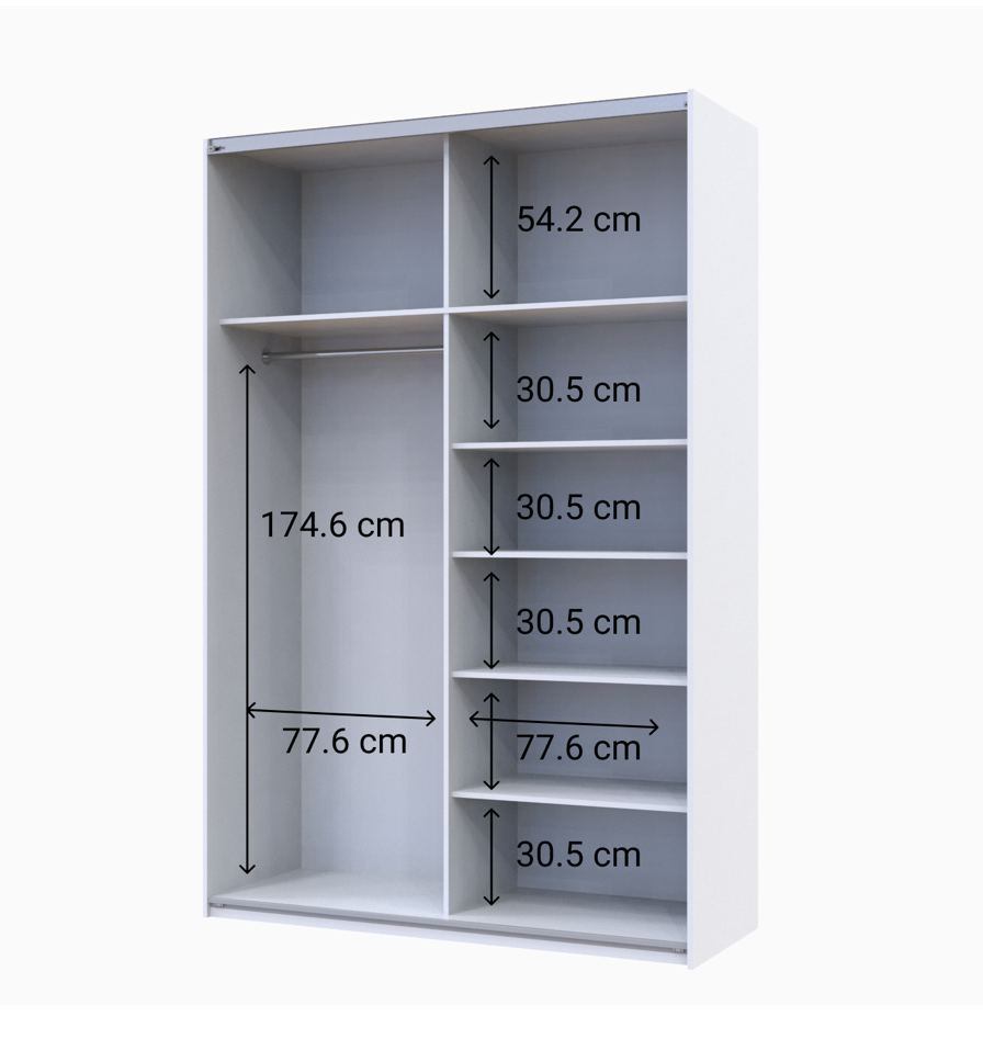 Шкаф купе G-Caiser 2 Зеркала / 3 части 160х60х240 Белый (127847217) дешево