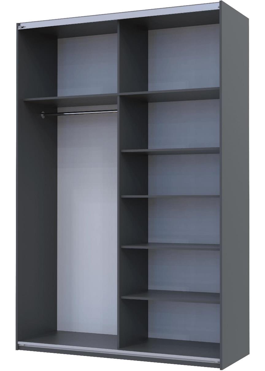 Шкаф купе G-Caiser 2 Зеркала / 3 части 160х60х240 Графит (127847218) недорого