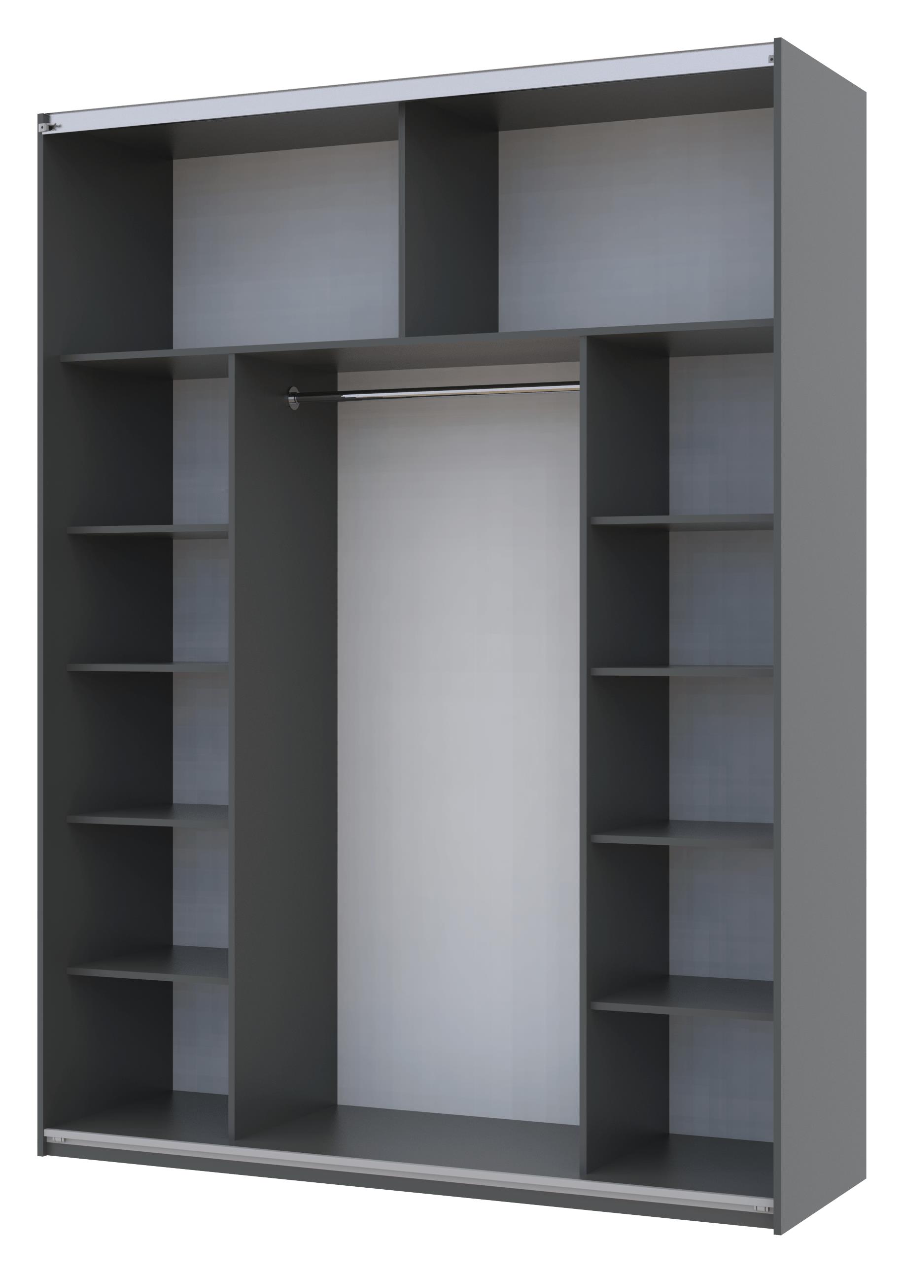 Шкаф купе G-Caiser 2 Зеркала 180х60х240 Графит (127830154) недорого