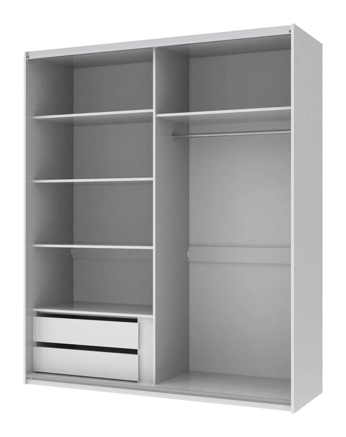 Шкаф купе L-Caiser 2 ДСП с ящиками 180х60х213 Белый, Дуб клондайк (127850043) недорого