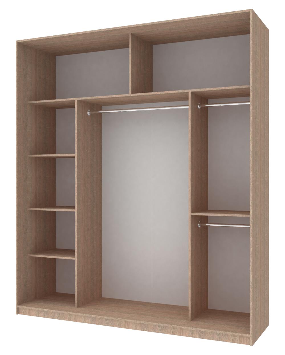 Шкаф купе Сити 24 1 ДСП / 2 Зеркала 208х60х240 Дуб сонома (127850142) недорого