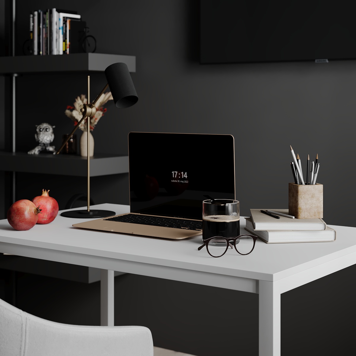 Стіл Brevity Loft Mid 90х67 ДСП Білий, Білий (931380288) дешево