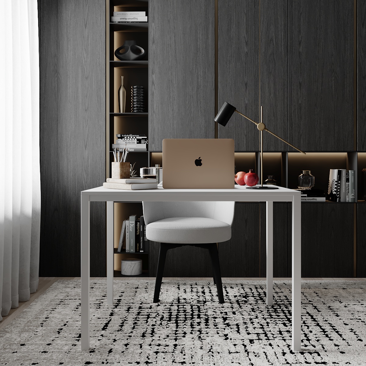 Стіл Brevity Loft Mid 90х67 ДСП Білий, Білий (931380288) недорого